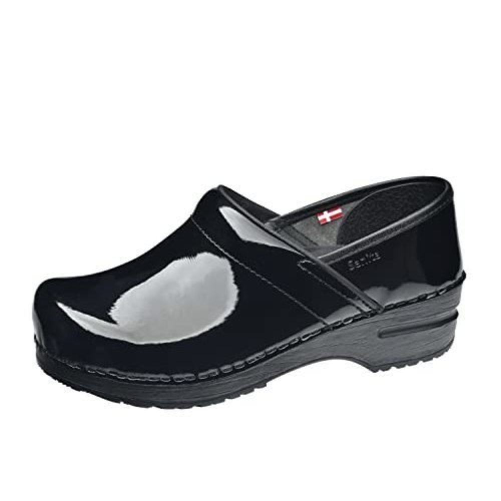 NEW SANITA PRO PATENT NARROW PROFESSIONAL CLOGS FOR WOMEN - ARCH SUPPORT, DURABL